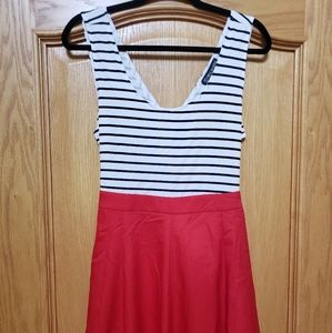 Women's red open back dress